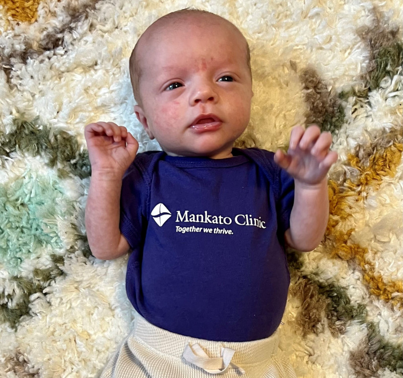 Hello Sullivan! Sullivan's mom is a nurse in Urology. #BabyThrivers #MankatoClinicFamilyRocks #TogetherWeThrive