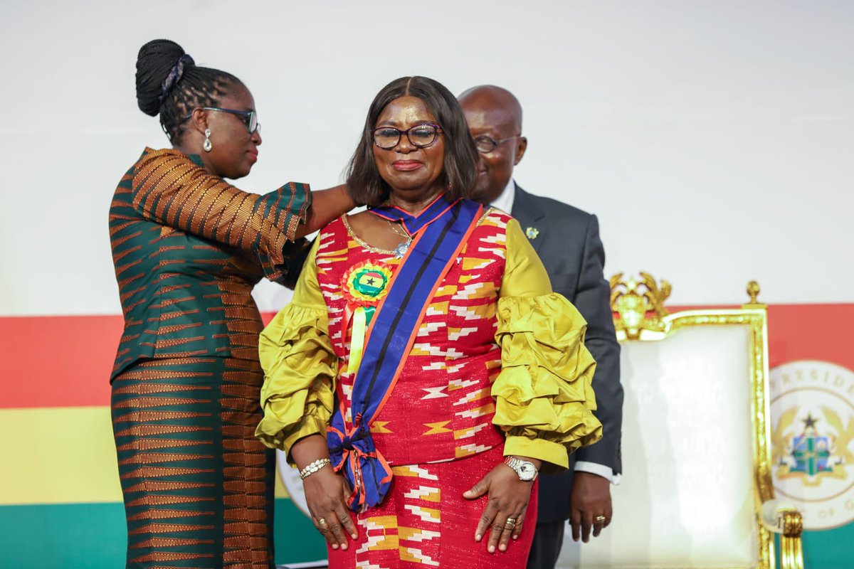 My wholehearted congratulations  Martha Gyansa-Lutterodt , Former Director, Technical Coordination, MoH and AMR champion in Ghana for receiving a State Honor from H.E  the President , for  your remarkable and selfless services in the fight to contain the Covid-19 virus.🙏