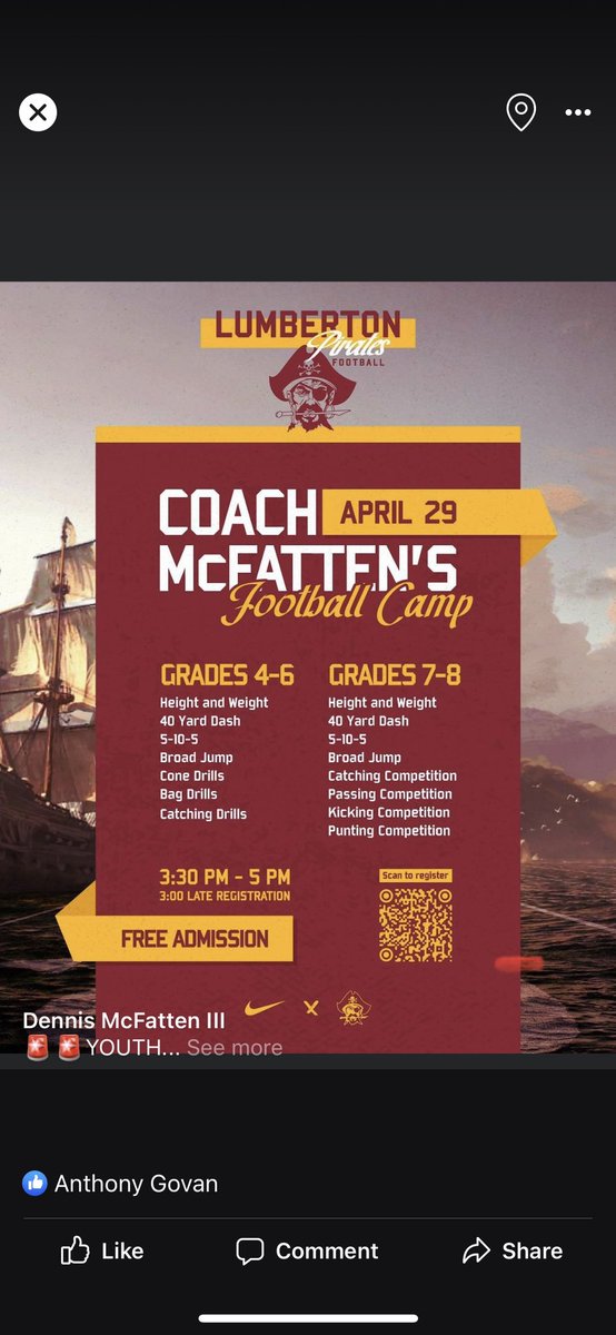 🚨🚨YOUTH CAMP🚨🚨
Location 
Lumberton Senior High School 
Football stadium 

1st annual youth camp!!
Grades 4-8th come and have some fun and meet some of the coaches and players. 

Prizes will be given out!
Sign your little ones up to have some fun. 

FREE ADMISSION!