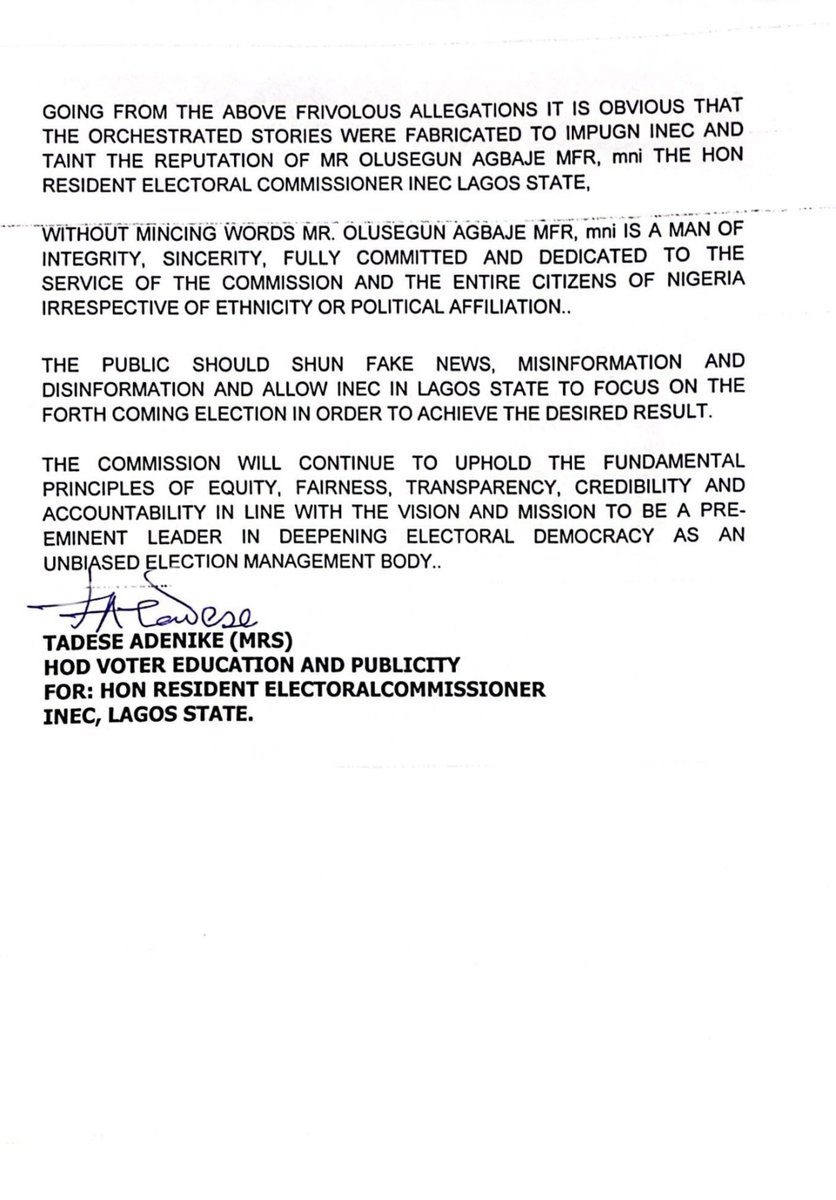 INEC Nigeria tweet media