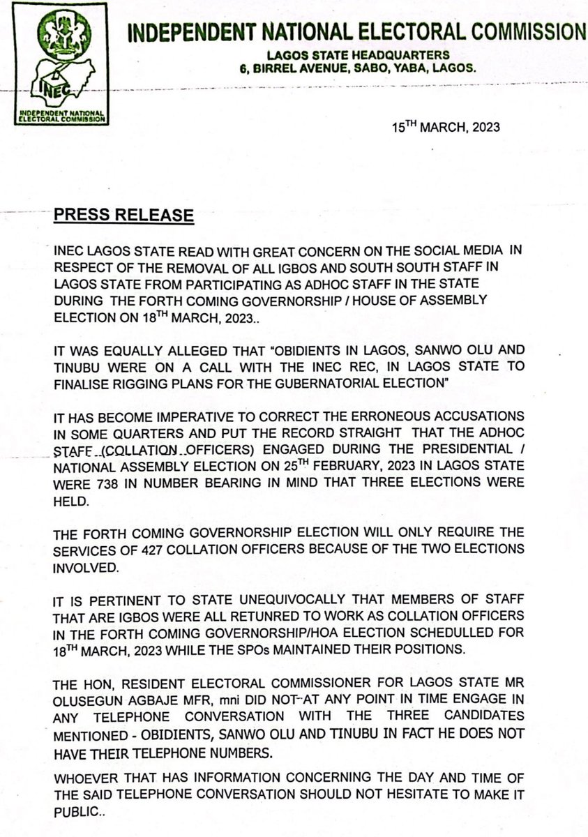 INEC Nigeria tweet media