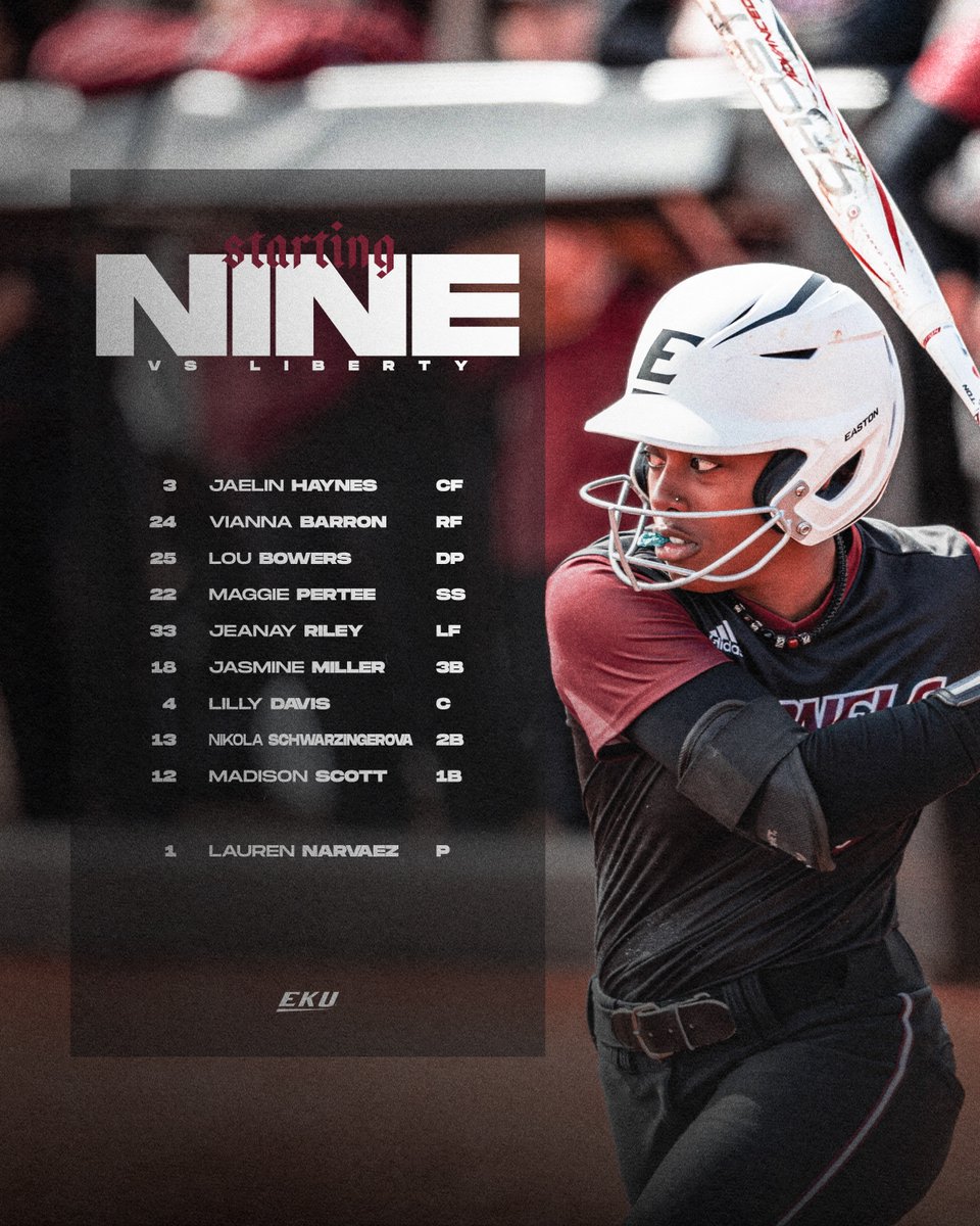 EKU_Softball's tweet photo. Our 9⃣ against the Flames! 

First pitch at 6 PM!
📺 - https://t.co/sBoPmyWH5M
📊 - https://t.co/Q29NsmfWW3 https://t.co/x0qsgepoxg