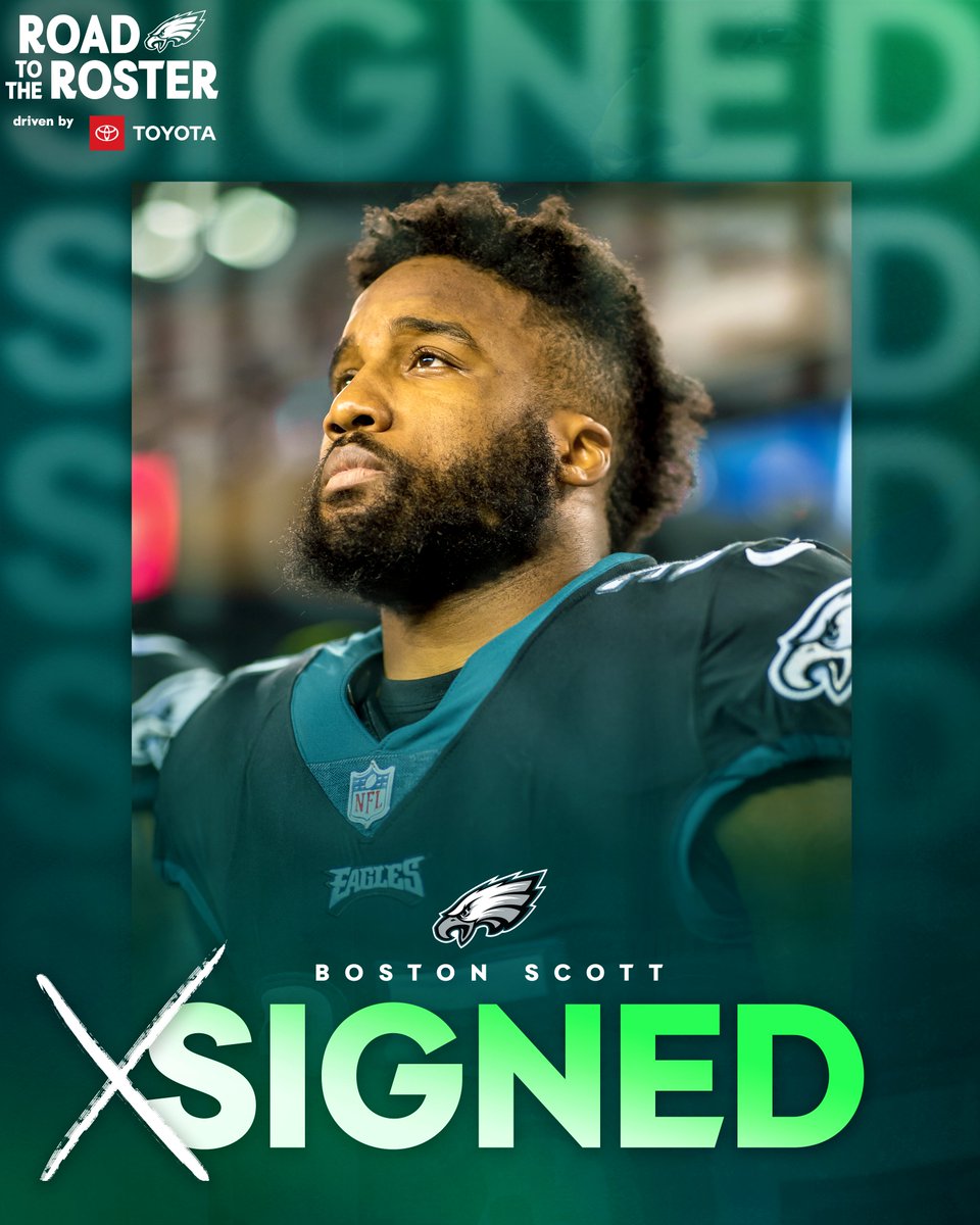 Eagles's tweet photo. 35 is back

We've signed @BostonScott2 to a one-year deal.

@Toyota | #FlyEaglesFly https://t.co/R6GkbdMlVT