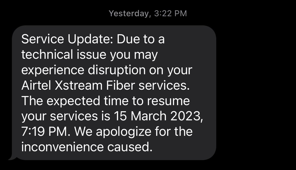 Yolo_0801's tweet photo. @airtelindia I have been facing multiple broadband disconnections from last one month. Tried reaching out to customer care many times, and all they ask me to wait for the services to get restored https://t.co/5mhllMBf8Q