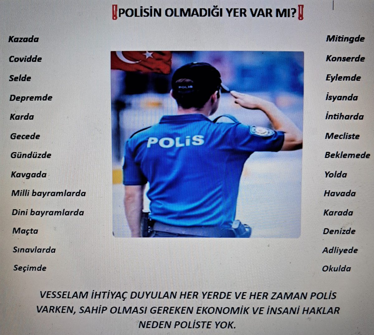 Polis 7/24 heryerde,bir ailesinin yanında olamıyor❗
#LiderlerPolisiDuyun