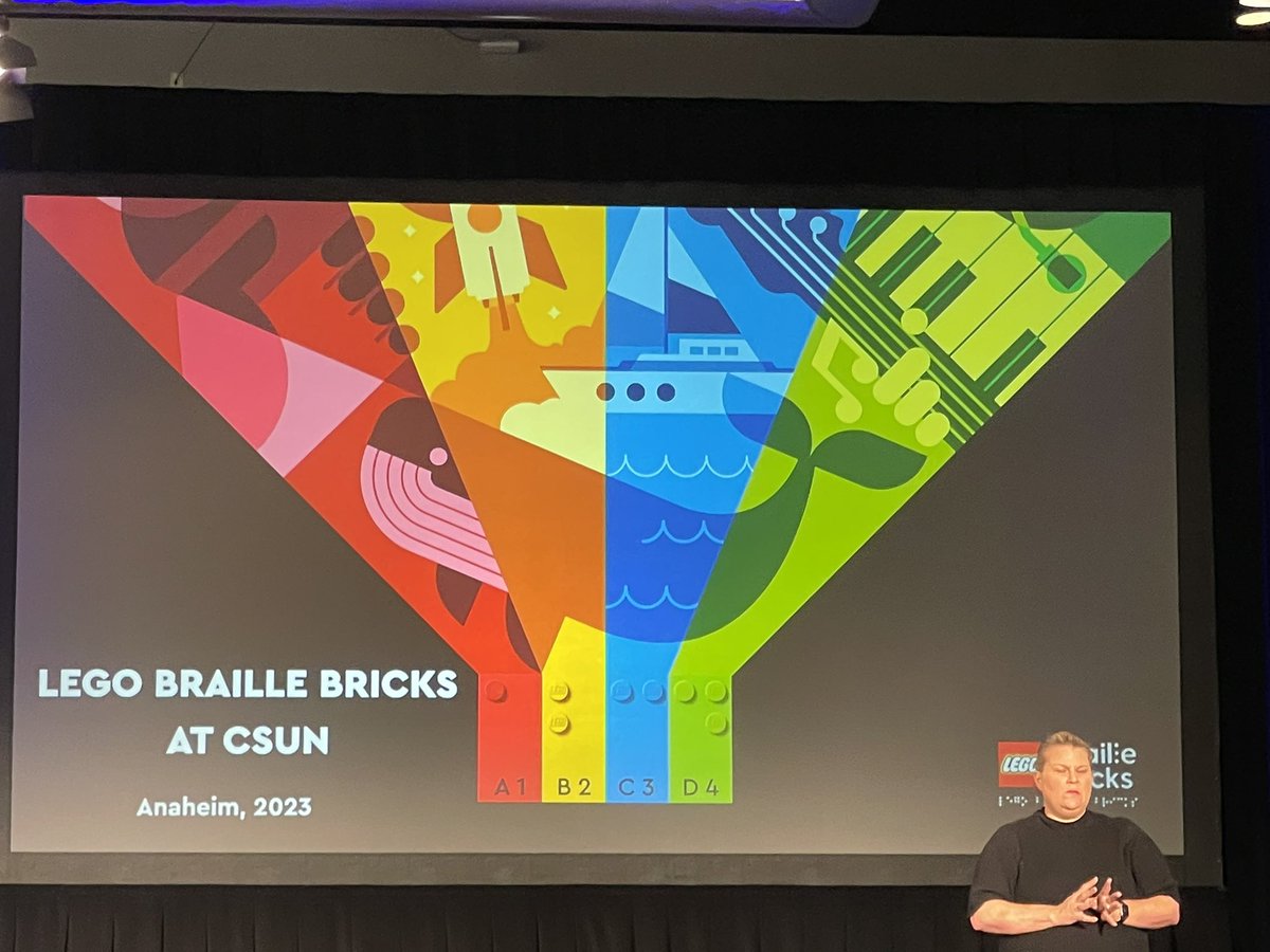 How cool of a presentation was this to experience with <a href="/LEGO_Group/">LEGO</a> about their braille bricks!! Not for building but for learning braille through play. #A11y #Inclusion #CSUNATC23 #Accessibility