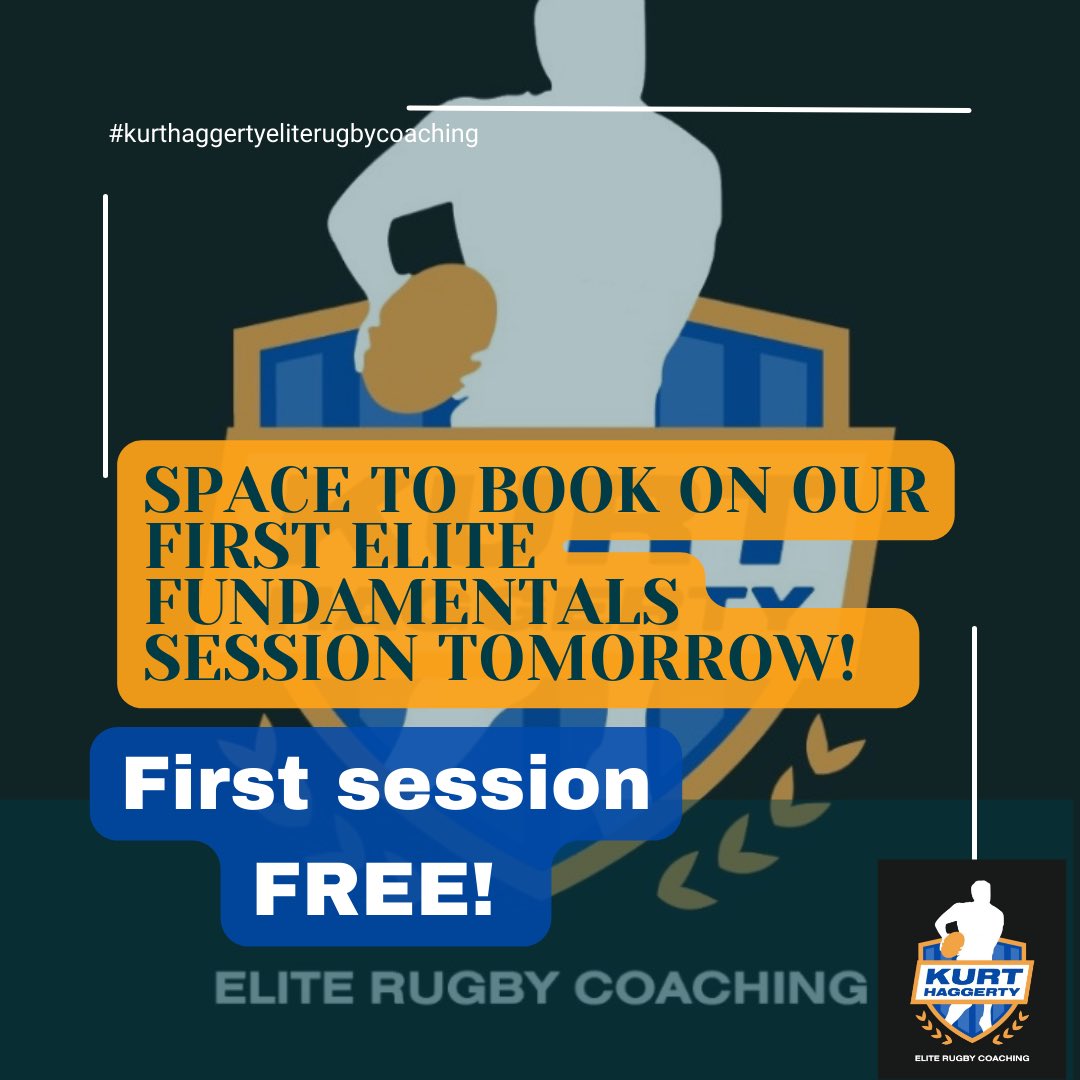 We still have space to book on our first elite fundamentals session tomorrow! 

The first session is FREE!! 

Time = 6.15pm - 6.45pm
Location = LSH rugby club WA11 7PL
Age group = 4-6years old 

Get in touch to book a place 🏉