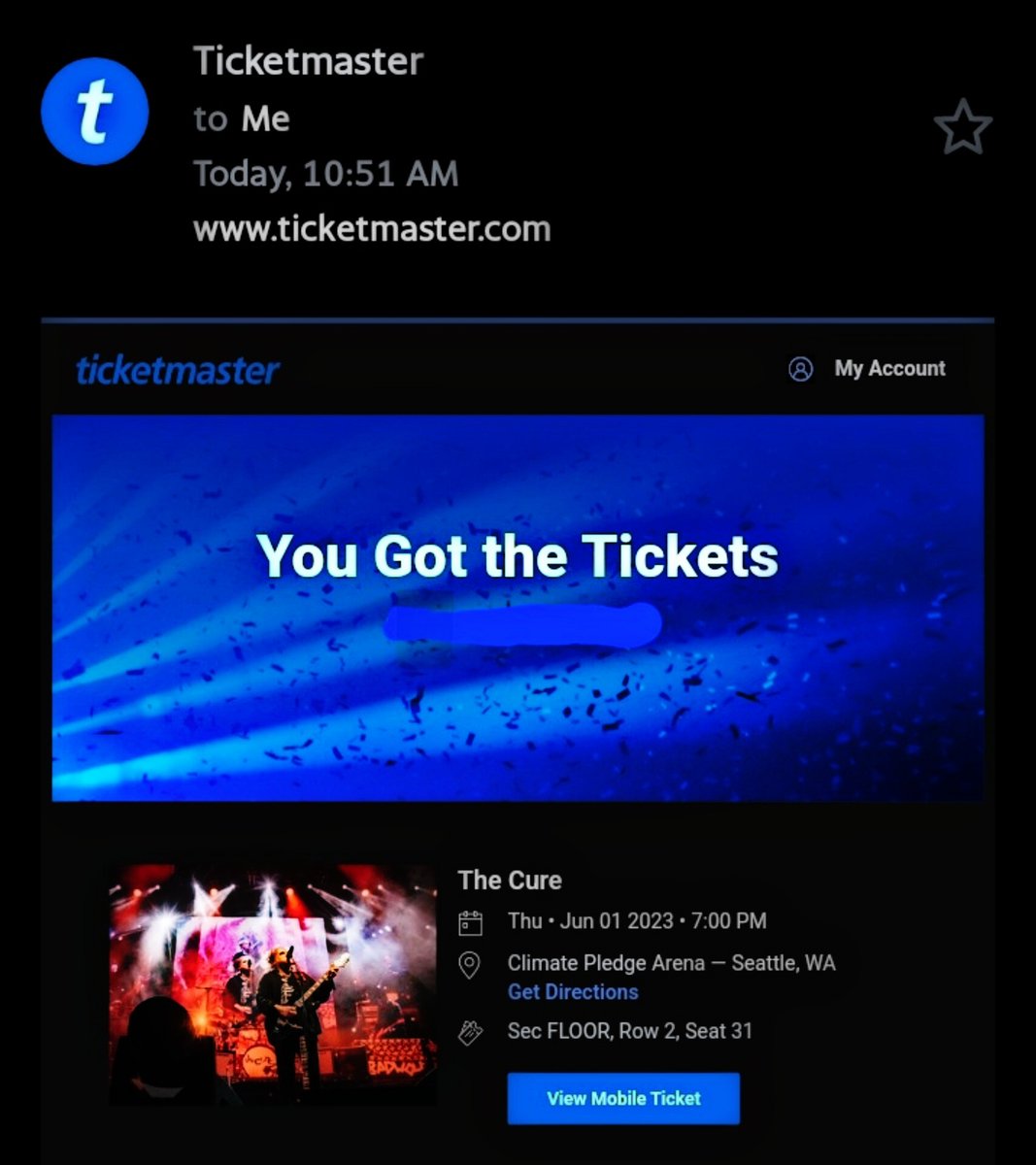 Was told this might their last one, so had to get tix. Took a few runs in the queue but I won the battle lol...Have never seen him perform Live, so am excited for this.

This will be my early birthday gift to myself 🎂💜🎉🎉🎉🎉🎉