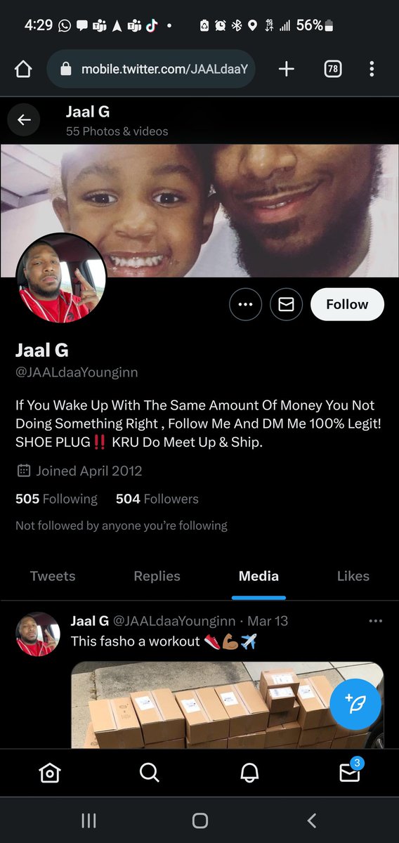 continue to put the word out about @JAALdaaYounginn scamming ppl on snkr Twitter and threats via dm ! 

DO NOT BUY FROM THIS GUY!!!! HE CHANGES HIS NAME WEEKLY!!!!!! #scammer #scammeralert 

<a href="/trudyspeaks/">Trudy Spencer</a> <a href="/SellKicksSunday/">SellKicksSunday</a> <a href="/snkr_twitr/">SNKR_TWITR</a>