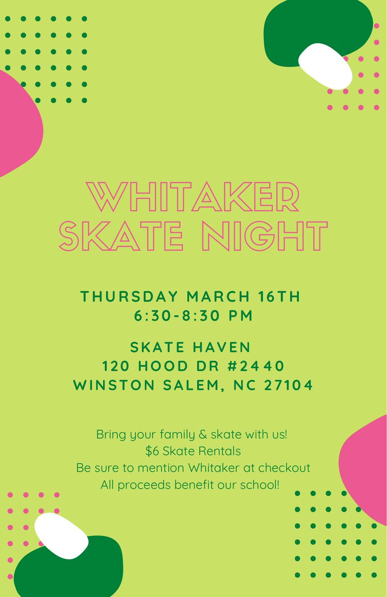 Can’t wait for Thursday night! See you at Skate Haven 🛼🛼#werwhitaker🦅