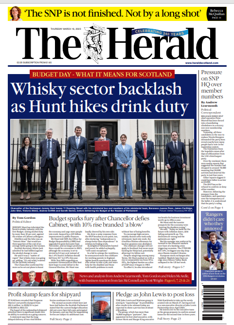 heraldscotland's tweet image. Tomorrow&apos;s front page

#TomorrowsPapersToday #BBCPapers #skypapers