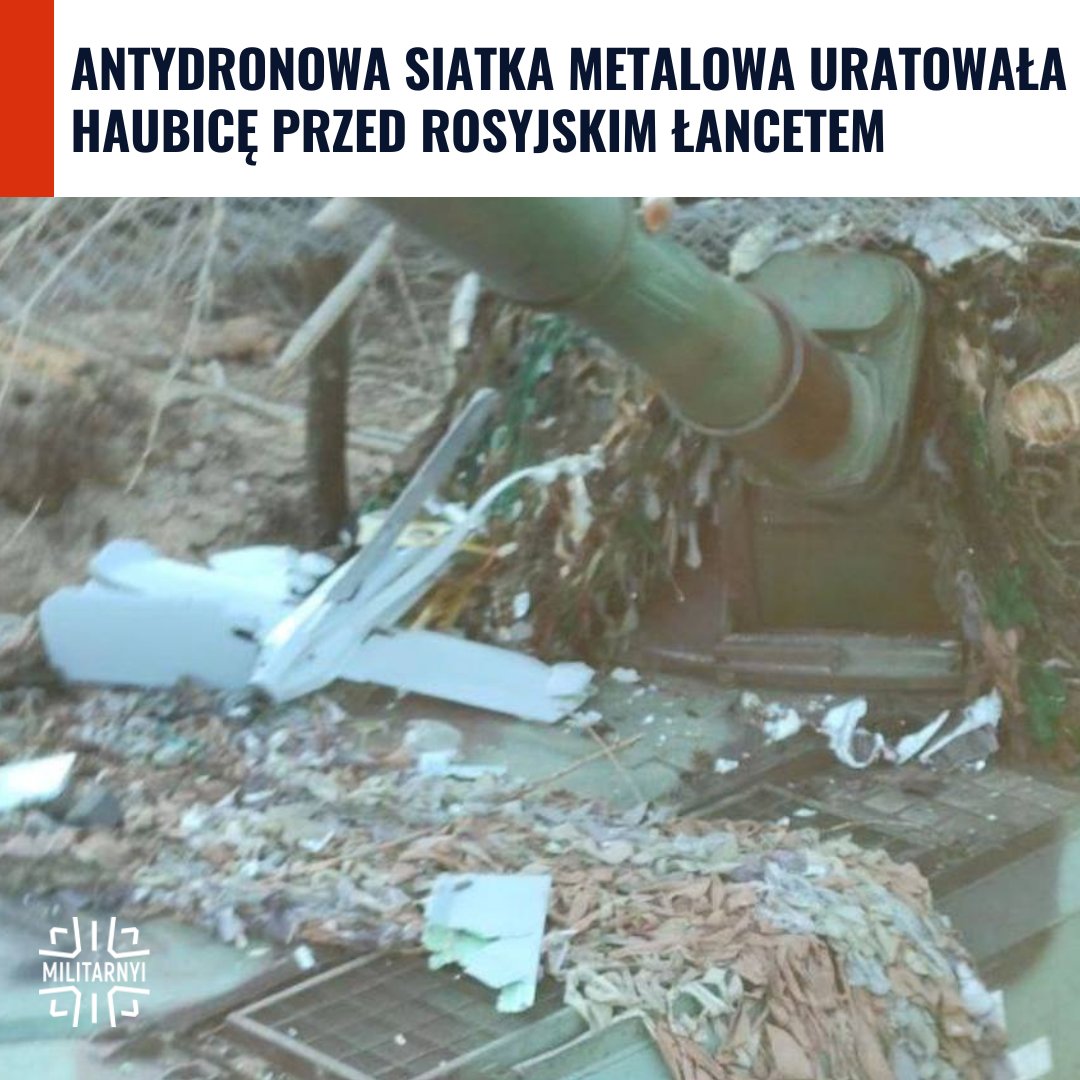 MilitarnyiPL's tweet photo. Improwizowana osłona na stanowiskach ogniowych artylerii ukraińskiej uchroniła sprzęt przed trafieniem rosyjskiego BSP Zala Łancet, klasyfikowanego także jako amunicja krążąca
Detale: https://t.co/iJtB5IyQ1H
#2S1Goździk #AHSKrab #Artyleria #Łancet #Ukraina https://t.co/xlqDXGo0Z5