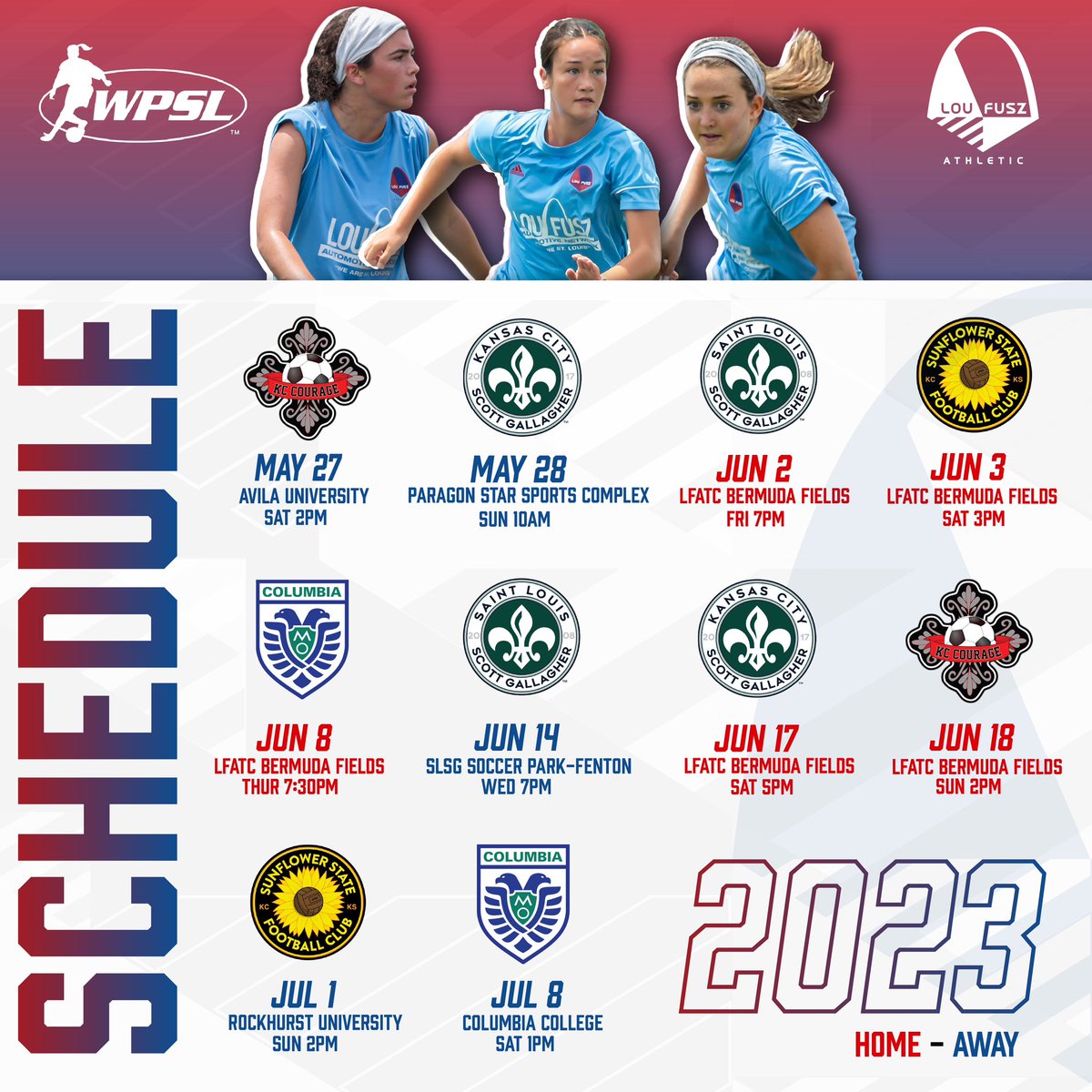 Mark your calendars…our official 2023 WPSL schedule is here!
