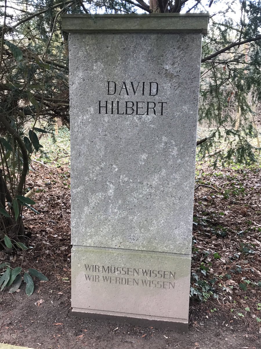 David Hilbert grave in Göttingen.  

Within weeks of his uttering this famous quote Gödel spoke in Göttingen proving otherwise and Hilbert was shocked to the core.