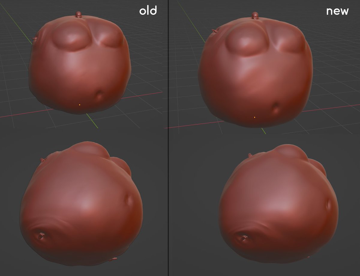 SirCyrus8's tweet photo. I improved the shape of the fully inflated model thanks to some feedback from Discord. I think it looks way better now. 
Which one do you like more? https://t.co/0GExnAqBIT