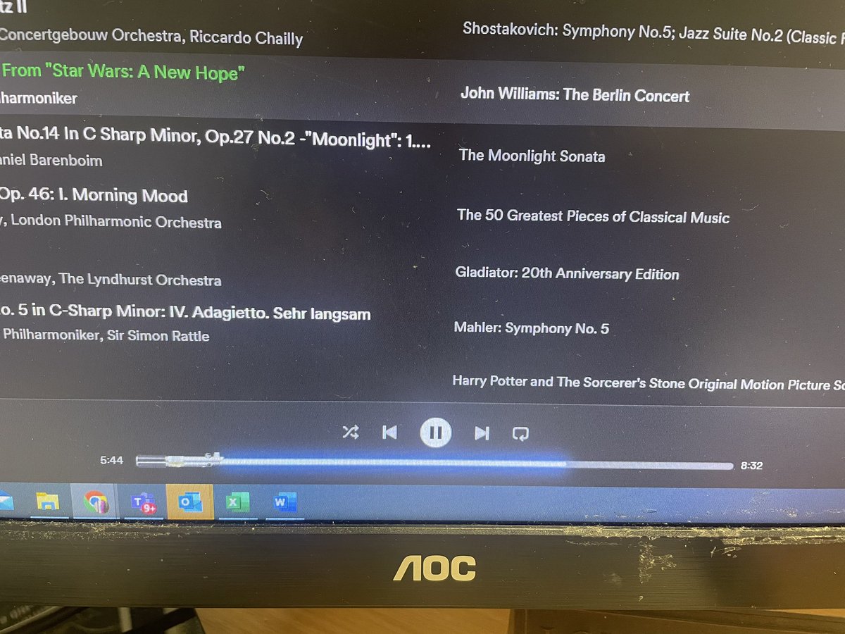 JessCappers's tweet photo. The highlight of my day today was when I played the Star Wars ‘Throne Room’ music on Spotify and the progress bar at bottom was replaced by…. A lightsaber! #starwars #geek https://t.co/JsRYqDNz8p