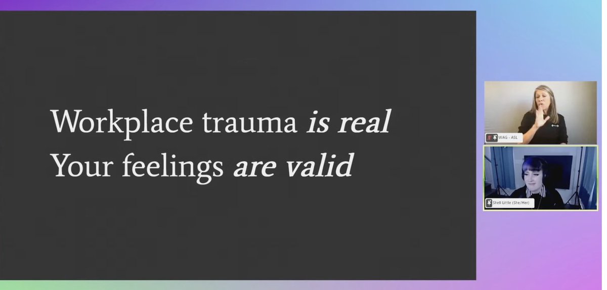 cleyrauc's tweet image. .@ShellELittle is live now at #axecon talking about her Burnout Recovery and the impact of burnout on professionals within the #Accessibility field and a range of preventative measures 👏 #a11y 

We need to talk more about mental health topics at tech conferences!
