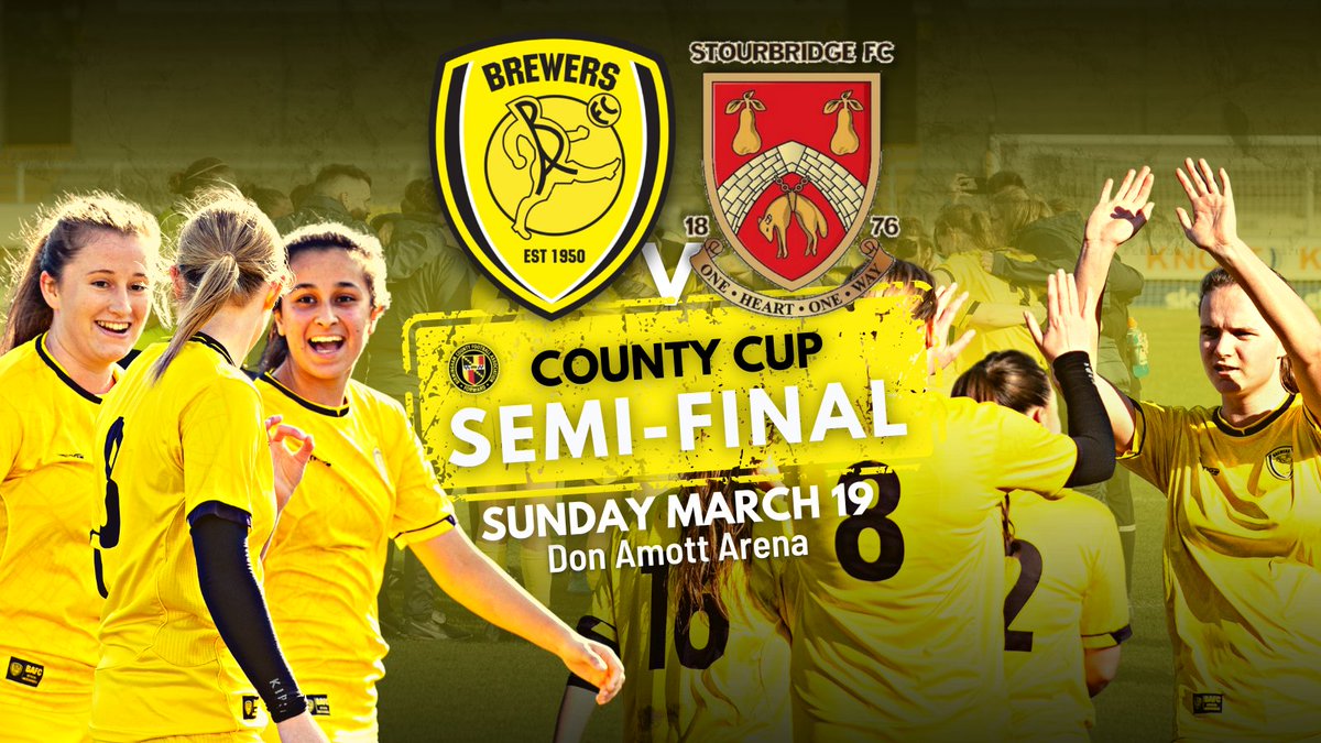 BACK THE BREWERS 🏆

Our <a href="/BirminghamFA/">Birmingham County FA</a> County Cup semi-final against <a href="/StourbridgeWFC/">Stourbridge FC Women</a> takes place this Sunday, March 19!

📍 Don Amott Arena (<a href="/Mickleover_FC/">Mickleover FC</a>)
🕑 2pm
🎟 £3 adults, £1 U17s

Back us at Mickleover on Sunday!

#BAFC #MoreThanACup