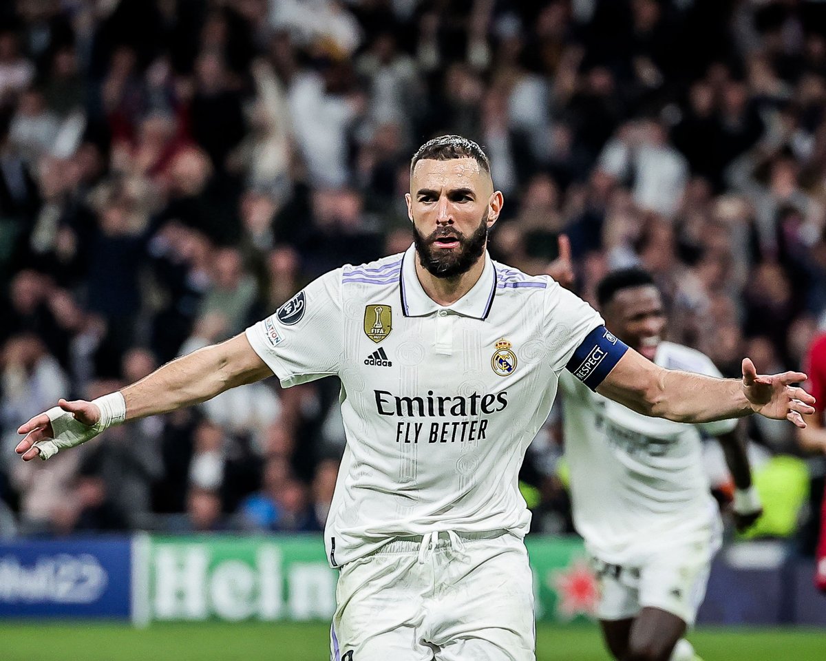 brfootball's tweet photo. Karim Benzema’s last eight UCL knockout games:

PSG ⚽⚽⚽
Chelsea ⚽⚽⚽
Chelsea ⚽
Man City ⚽⚽
Man City ⚽
Liverpool ➖
Liverpool ⚽⚽
Liverpool ⚽

Wow. https://t.co/ICL93C2YQZ