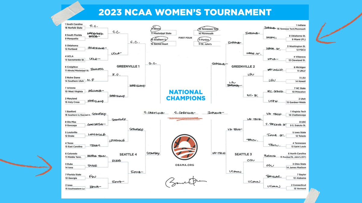 Barack Obama (@BarackObama) on Twitter photo 2023-03-15 22:01:15 It’s the best time of year! My #MarchMadness brackets will get busted soon enough, but here are my picks. Who do you have winning it all? It’s the best time of year! My #MarchMadness brackets will get busted soon enough, but here are my picks. Who do you have winning it all?