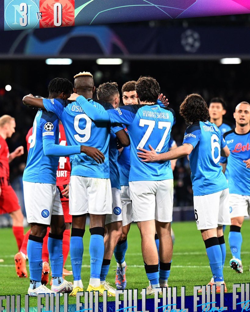 NapoliAR_'s tweet photo. نابولي يتاهل للمره الاولى في تاريخه الى ربع نهائي دوري ابطال اوروبا بعد الفوز على فرانفكورت بمجموع المباراتين 5-0 🔵 https://t.co/YyBcra61EA