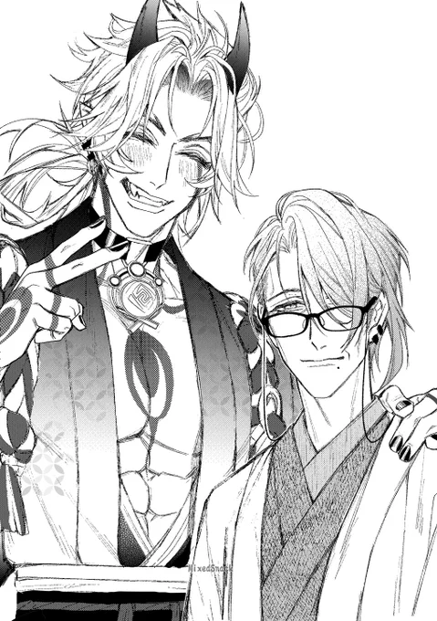 With his beloved Aniki. #Ayaitto #genshinimpactfanart 