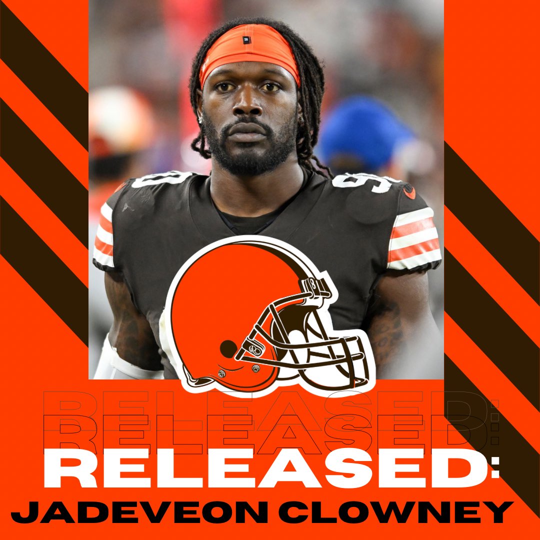 The Cleveland Browns have released DE Jadeveon Clowney.
#thefootballwave #tfw #fyp #foryoupage #football #nfl #college #women #sports #womeninsports #teams #americanfootball #nflnews #footballnews #newpost #womenexcellence #share #cleveland #browns #clevelandbrowns