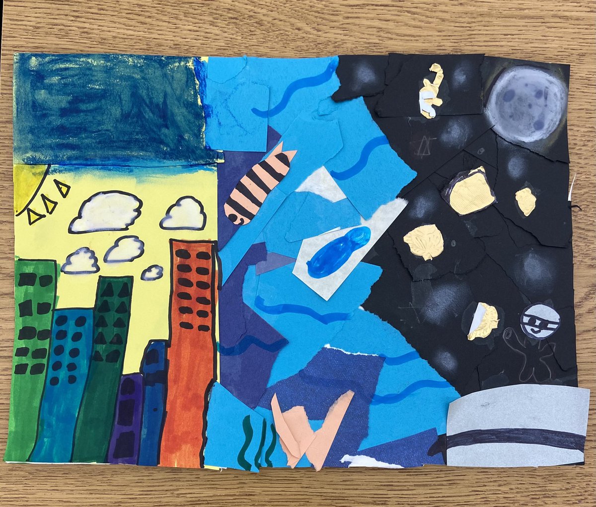 Summerfield artists created Jacob Lawrence inspired collages.