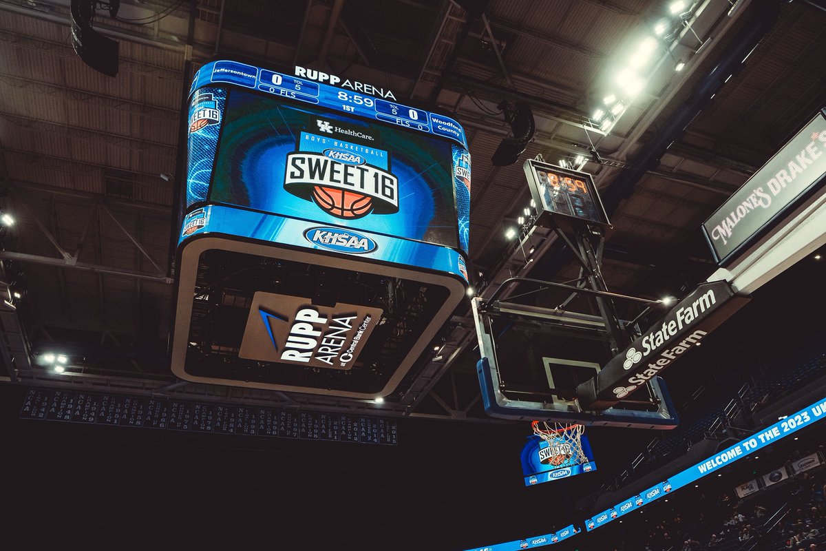 Rupp_Arena's tweet photo. Day 1 of the @KHSAA Boys Sweet Sixteen Tournament has already been a nail-biter! Congrats to Woodford County and Elizabethtown for advancing to the Quarterfinals!

📸: @loganIII https://t.co/Kuvfnp0Gxu