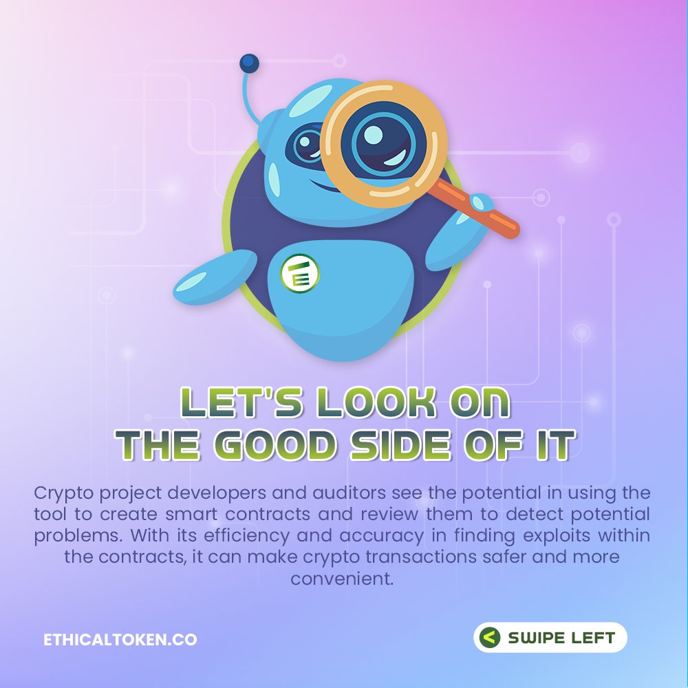 ethical_token's tweet image. How are 𝐀𝐈 𝐜𝐡𝐚𝐭𝐛𝐨𝐭𝐬 influencing the crypto market? Here are some slides to show its effects. 🤖

#chatbotmaker #bot  #blockchain #customerservice#customersupport  #chatbotdesign #messengerbot #chatbot #cryptonews  #ethereum #crypto #binance #ethicaltoken #bitcoin