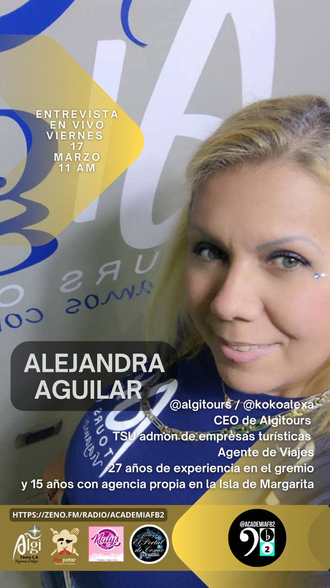 ALGITOURS's tweet photo. Gracias a @academiafb2 por la gentil invitación a @algitours , estaremos en #vivo #radio #entrevista #turismo unidos pasando un rato agradable hablando de todo un poco !!! #viviendo no dejes de sintonizar la emisora !!! https://t.co/6W1rDc2roP