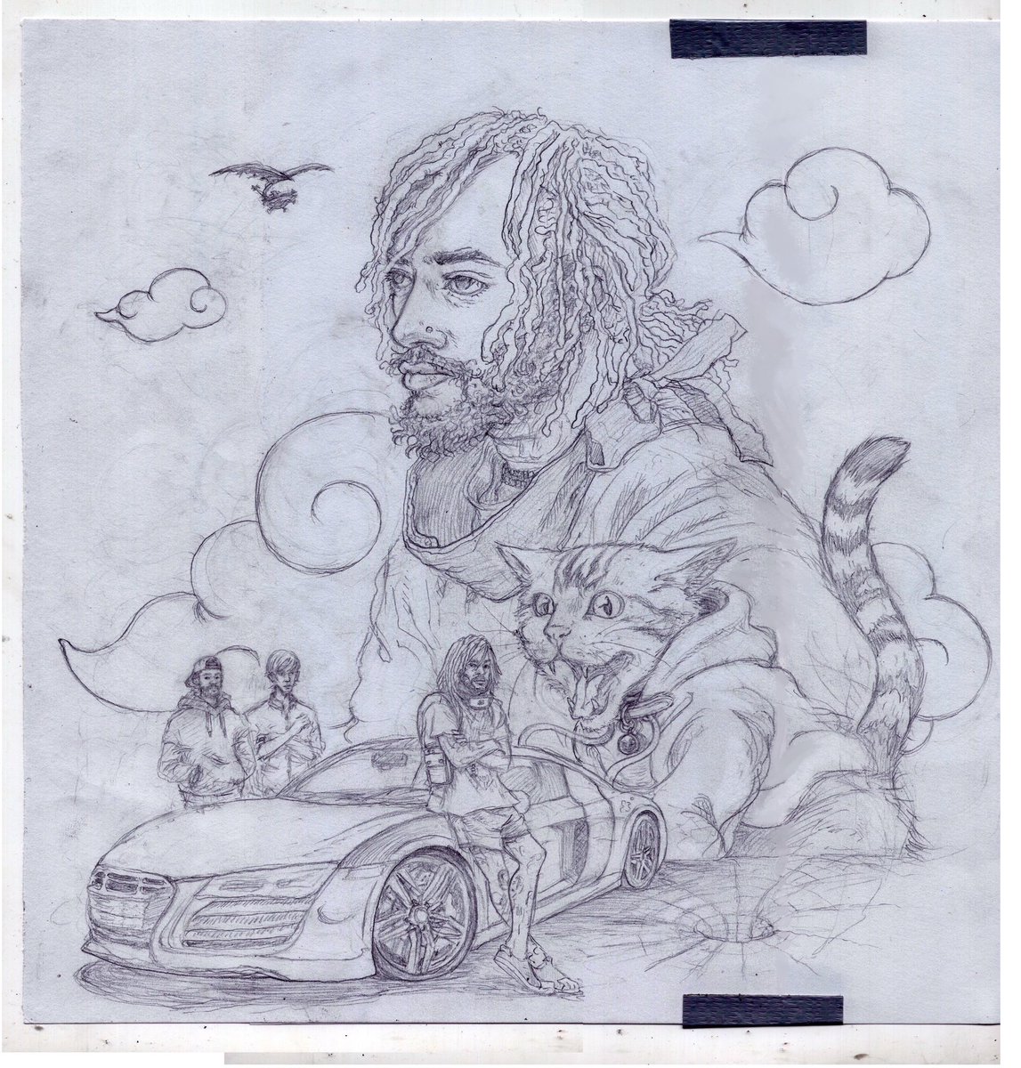 McKayFelt's tweet photo. pencils x final poster for @Thundercat ‘s 2022 European tour༄ https://t.co/Syx6Ioo6fB