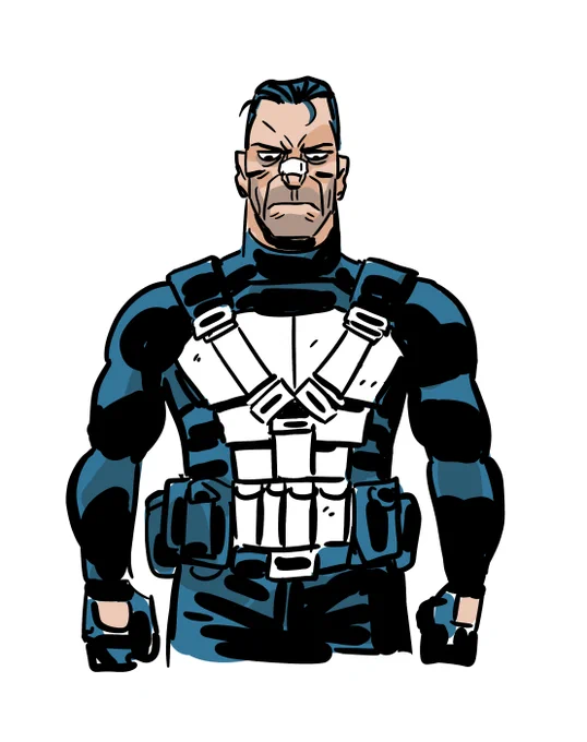 This would be one way to crack the Punisher Skull puzzle, wouldn't it? The issue isn't finding him a new logo, it's just making sure he feels like The Punisher. No skull, just straps and capsI mean what're we gonna do, stop making Punisher comics? Get outta here  