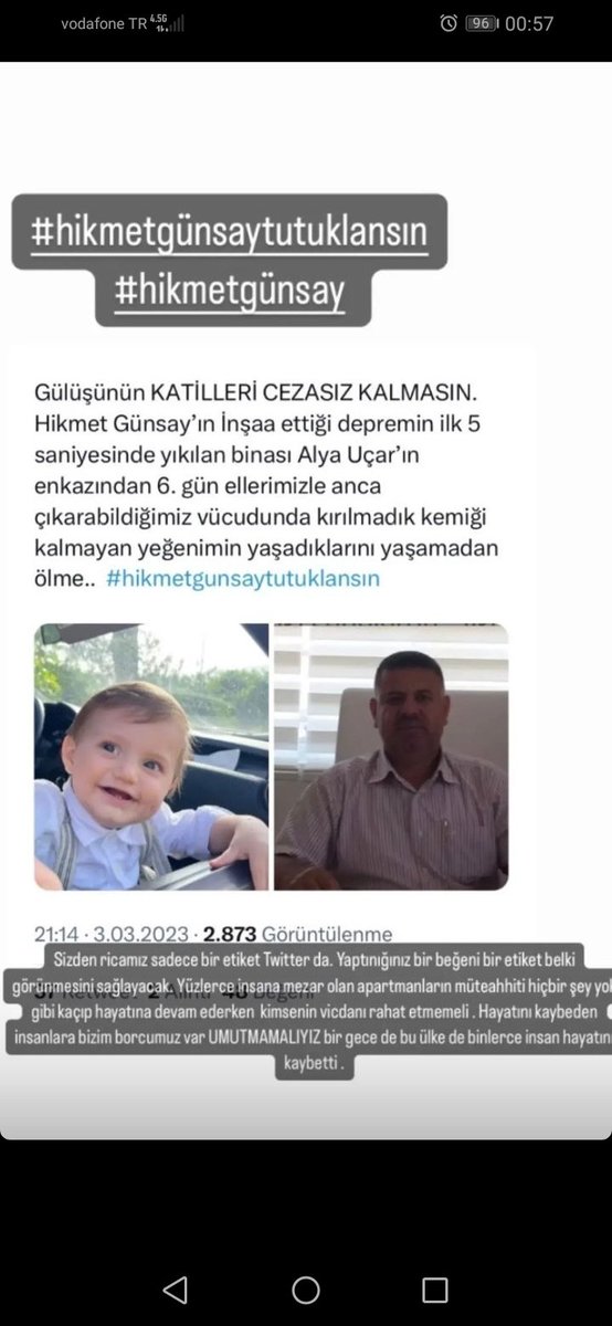 c_eryaz's tweet photo. #hikmetgünsaytutuklansın Kolonları köpükle dolduran yüzlerce insanın ölümüne sebep olan yaptığı her 4 binadan biri yıkılan katil bir an önce yakalansın! https://t.co/d5vrDgxkWA