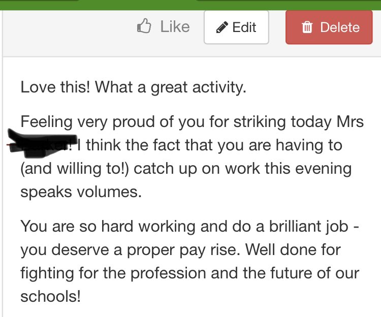 My child’s teacher has been out on strike today again. She’s also been uploading posts to Tapestry this evening. 

I hope she knows how much we support her and others who take the difficult but important decision to take part in industrial action.

#NEU #TeachersStrike #PayUp