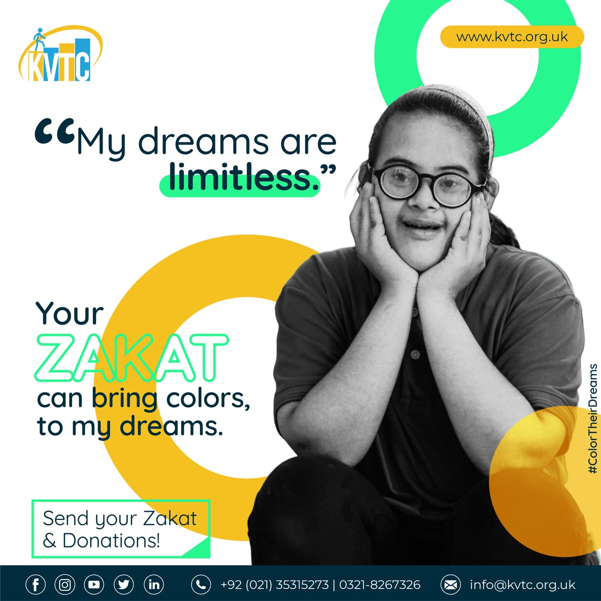 Help us break down barriers and create opportunities for those with special needs. Together with love and compassion, we can make their dreams come true. 

Your ZAKAT can bring colors to their dreams.🤗❤️
kvtc.org.uk/donations/

#ColorTheirDreams #QabilHaiPakistan #GiveYourZakat
