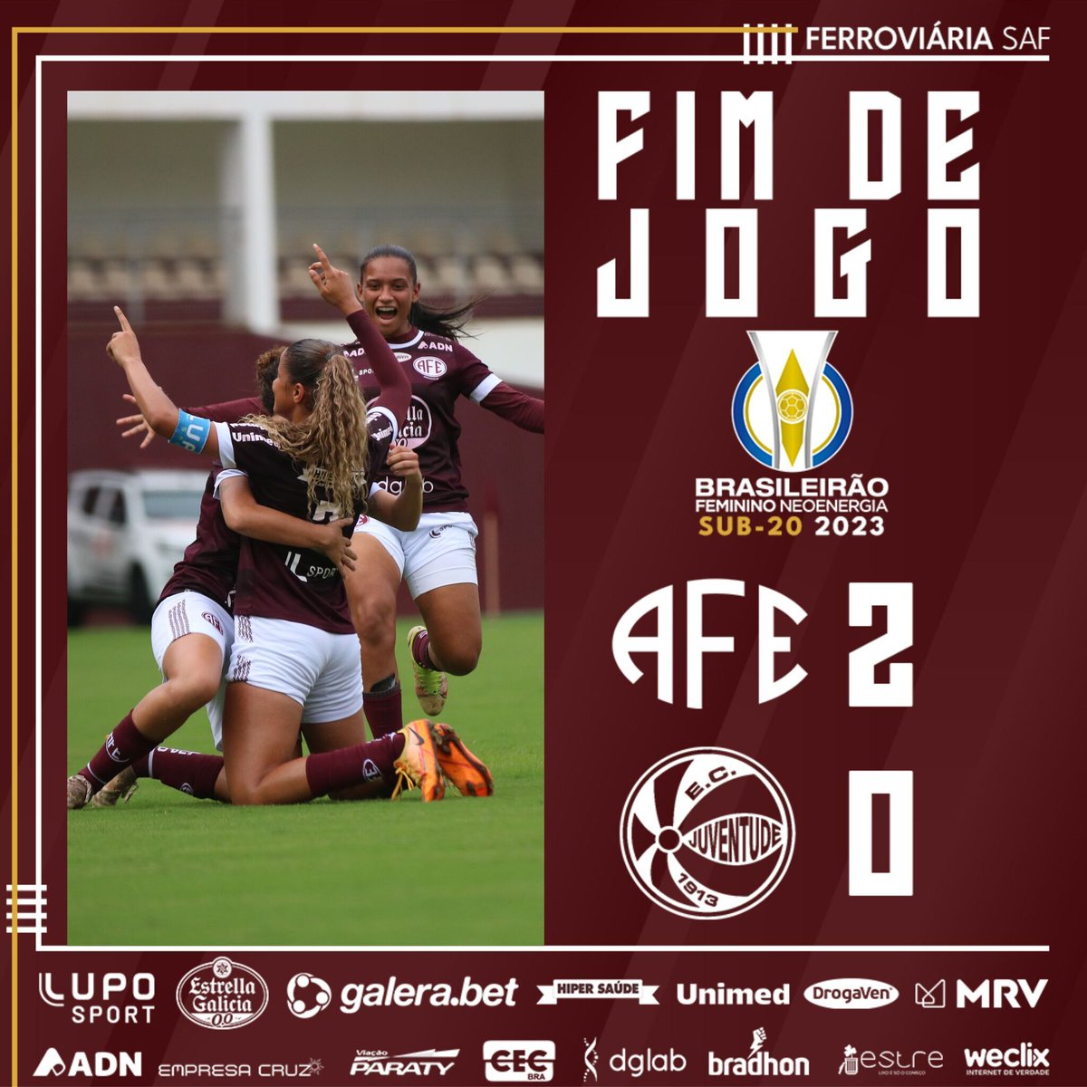 guerreirasgrena's tweet photo. 🚂💨➕3️⃣
Estreia com o pé direito!
As Guerreirinhas estrearam com vitória no Campeonato Brasileiro Sub-20 ao bater o Juventude, na Fonte Luminosa, por 2 a 0, com gols de Rhaissa e Grazy.
Vamos, Guerreirinhas!
#BRFemininoSub20 #VamosGuerreiras #AFExJUV https://t.co/boPnLUjRD4