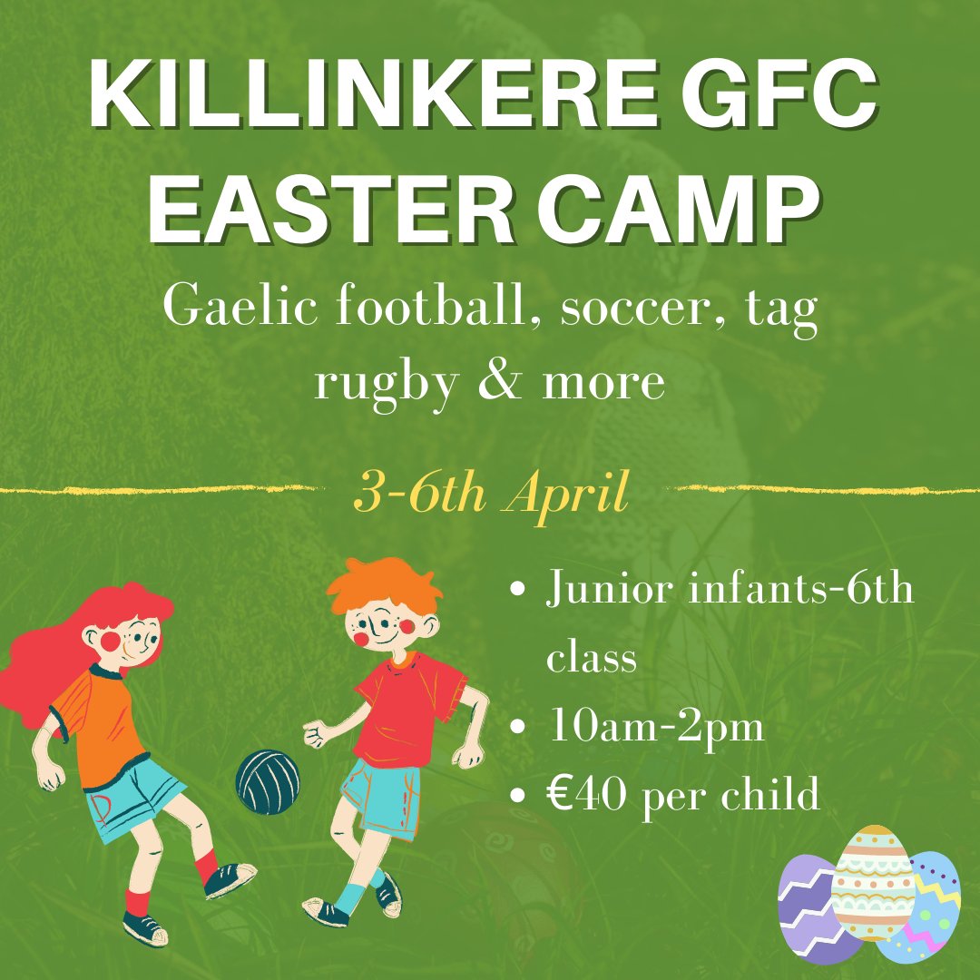 KillinkereGFC's tweet photo. There are a limited number of places remaining for our Easter Camp. 

🗓Killinkere Leisure Centre from April 3rd-6th 
⛹️‍♀️⛹️ Junior infants to 6th class
⏱10am-2pm and costs €40 per child. 

You can register on our website here: https://t.co/ylXpGG7Ev0 https://t.co/86dyjWmjCu