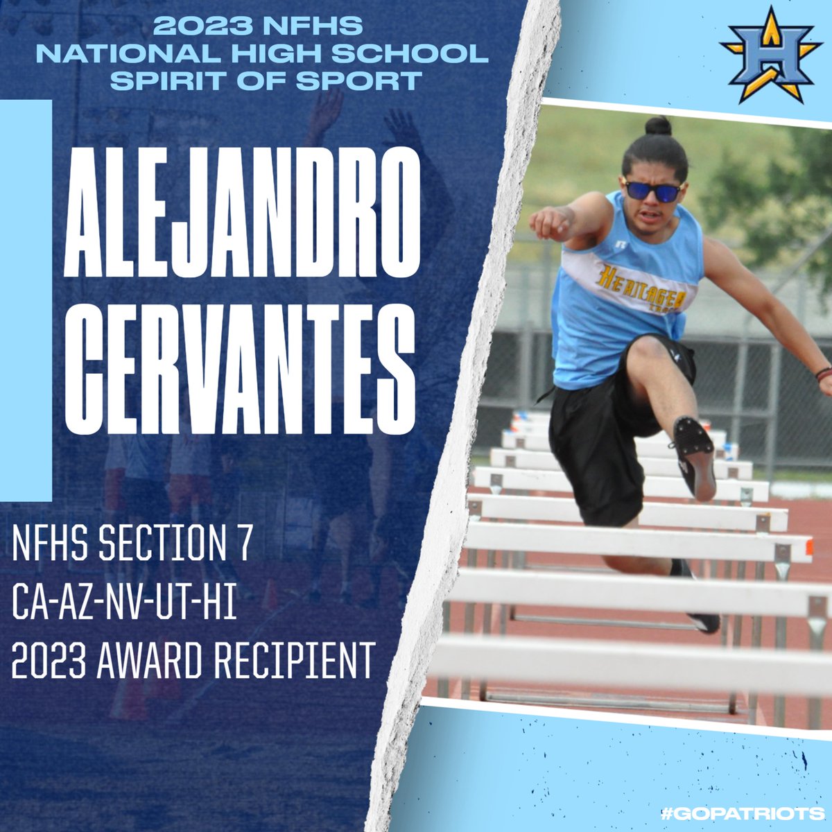 Massive congratulations to junior Alejandro Cervantes, who was named the NFHS Section 7 Spirit of Sport recipient for this year.  He is the only athlete is selected in the five-state region, and one of just eight selected for the entire country.  Amazing accomplishment!!!