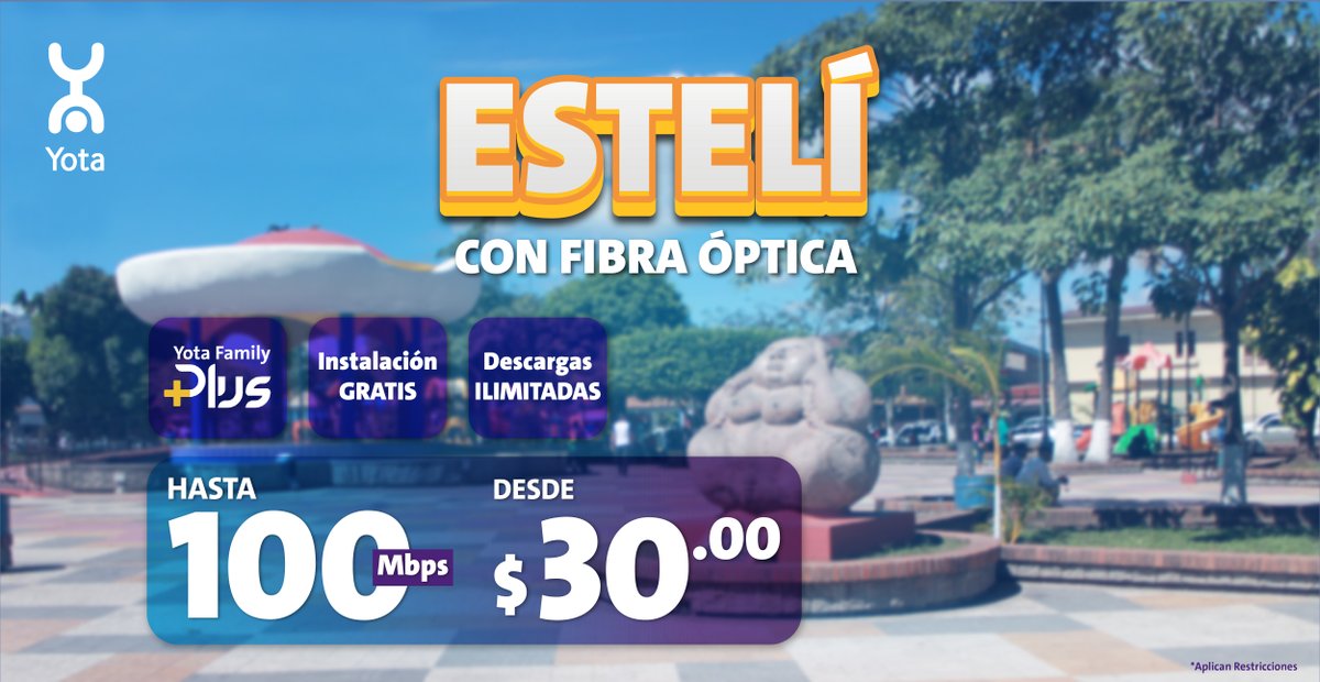 yota_nic's tweet photo. Navega sin límites 🤩 conectado 🙌 con #YotaFamilyPlus, Fibra Óptica desde 30.00 ¡Instalación 💯 efectiva! 😎

Yota Internet ¡ES MOMENTO DE CAMBIAR! https://t.co/vMAwwRPPb4