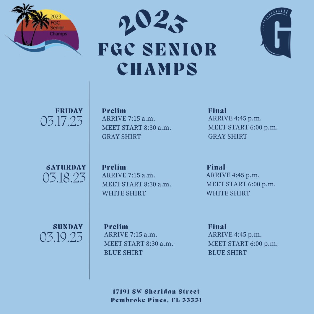 GRSC_SwimClub's tweet photo. This week!!!

Take note of the itinerary, be on time, and let’s race!! 💪💦 

#gulliverswimclub #swimclub #fgcswimming #seniorchamps #StudentAthlete https://t.co/QpOpnE7qBH