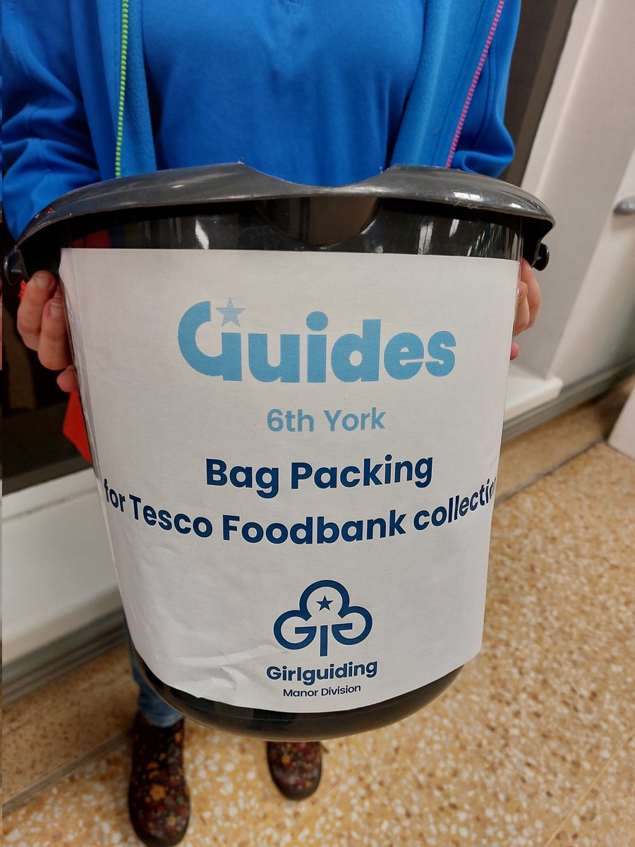 ManorDivision's tweet photo. 6th York Guides @girlguidingnys did a Bag Pack @Tesco tonight raising £361 
We used the money to by items for the @TrussellTrust
Food Bank collection. 
So proud of their efforts and for the generosity of the members of public donating, it was quite overwhelming. https://t.co/JvVkeCdpcB