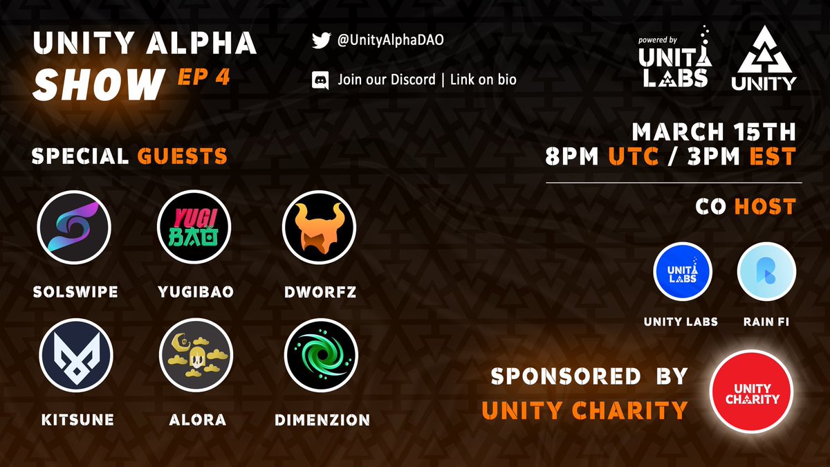 UnityAcademy's tweet photo. ⛩️Unity Alpha Show EP. 4 Recap ⛩️

We Gave Away For FREE: 👇 

• 1x @YugiBaoNFT NFT (3.5 SOL)
• 2x @solswipecard_ NFTs (2 SOL)
• 1x @ALORA_nft NFT (1.5 SOL)
• Many OG + WL Spots 

📅 Stay Tuned Next Wednesday’s Episode 👀 

🎉 RT • Tag 5 Friends

#NFTs #NFTGiveaway #SOL https://t.co/r1KVbzvKEK