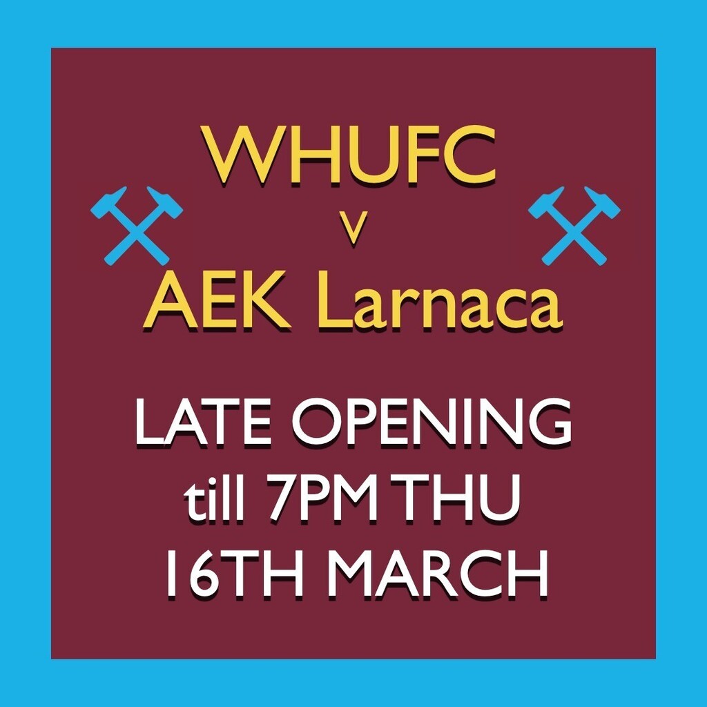 Open an hour later tomorrow from the match #COYI #pieandmash instagr.am/p/Cp00jPZsH6-/