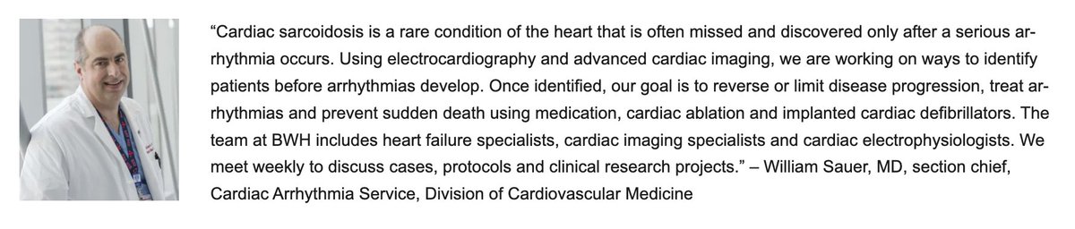 Great to work with @True_EP and the rest of our team in the Cardiac Sarcoidosis Program at @BrighamWomens. @utedrow @akshaydesaimd @GivertzMichael @GarrickStewart1 @neallakdawala @mdicarli @RonBlankstein @leahjohnMD 
brighamandwomens.org/heart-and-vasc…