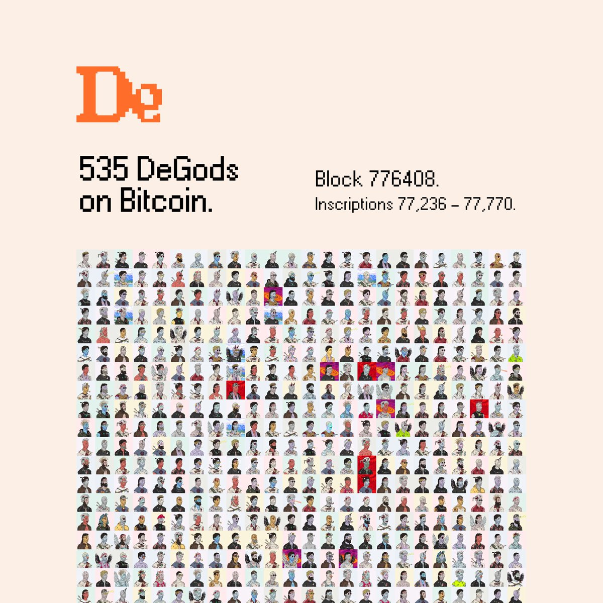This week, we will be launching a first-of-its-kind minting experience on Bitcoin.

535 DeGods. Public mint. First come, first serve.

This is how you can prepare for the mint 🧵