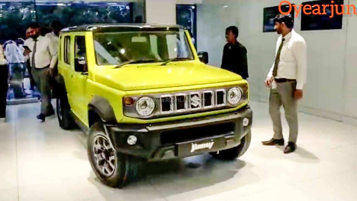 rushlane's tweet photo. Maruti Jimny 5 door arrives at Nexa showrooms #MarutiJimny #Jimny5Door #AllGripPro #SUV #BookingsOpen 7 attractive colour options to choose from. Maruti Jimny's ladder-on-frame chassis and AllGrip Pro 4WD system. 30k+ bookings. Seen it❓
Read more at... https://t.co/KENMXAuLQN https://t.co/xTaHeeNzpH