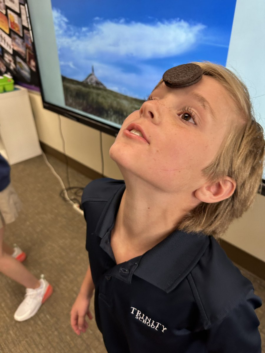 Your wagon is in danger of a mudslide. If you can “slide” this cookie into your mouth without using your hands, you avoid this tricky trail tragedy. #trinitylearns <a href="/btoth4thgrade/">Brian Toth</a> <a href="/jdsears404/">jackie</a>