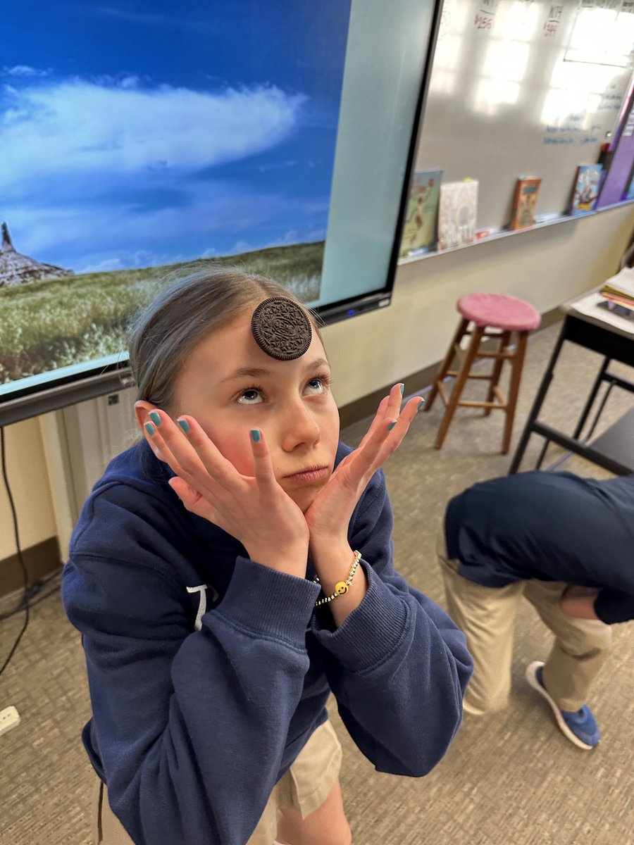 Overly4thgrade's tweet photo. Your wagon is in danger of a mudslide. If you can “slide” this cookie into your mouth without using your hands, you avoid this tricky trail tragedy. #trinitylearns @btoth4thgrade @jdsears404 https://t.co/p74jF9tPcw