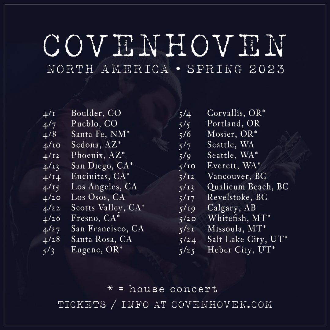 Covenhoven (@covenhoven) on Twitter photo Spring tour starts in a few weeks!! Spring tour starts in a few weeks!!